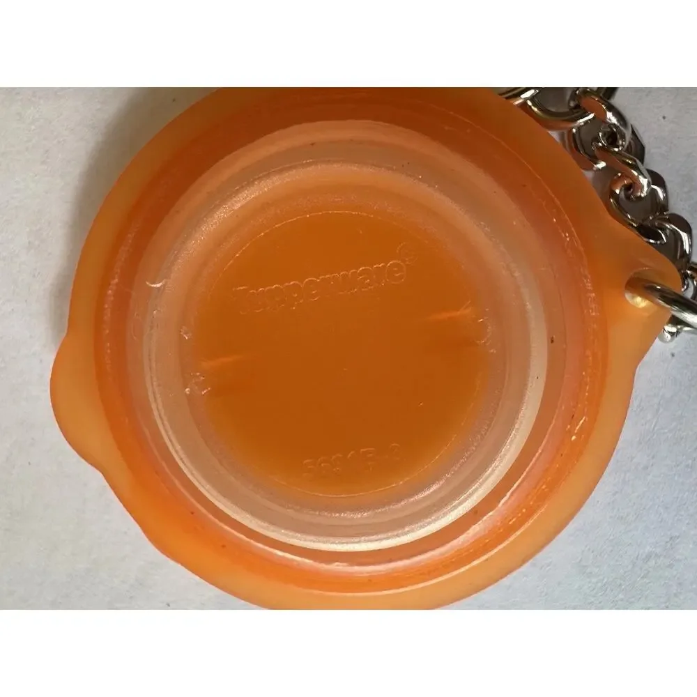 Vintage Tupperware Mini Container Keychains Orange Bowl Red Heart 1970- 1989